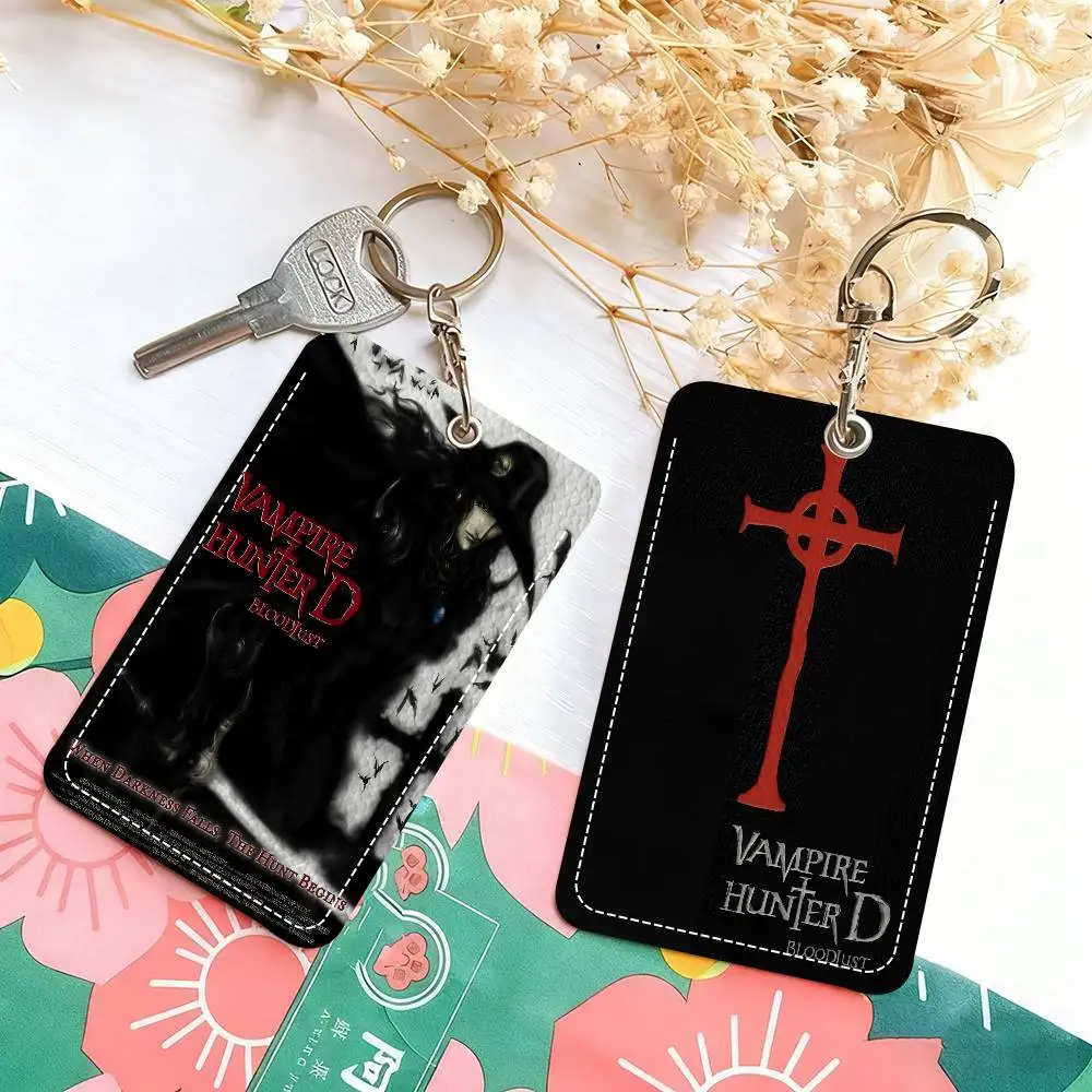 V-vampire Hunter D Classic Japan Anime Premium Leather Card Holder Keychain  Scratch-Resistant Case for Bus Cards