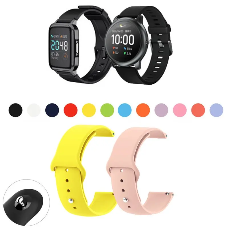 Soft Silicone Band Strap For Haylou LS01 LS02 LS05 Solar Xiaomi Watch S4 S3 S2 S1 Pro Active