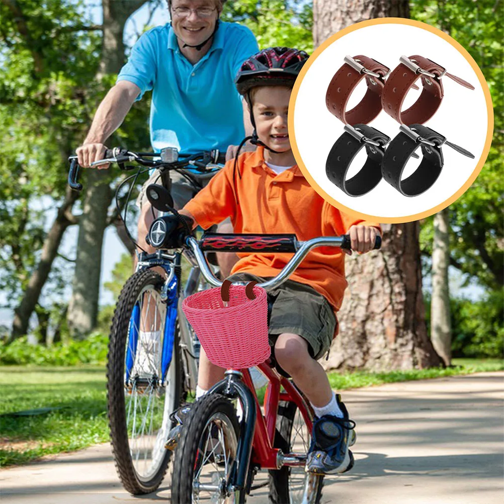 

4 Pcs Bike Basket Buckle Front Strap Artificial Cargo Straps Child Durable Shock Resistant Easy Installation Girls Boys