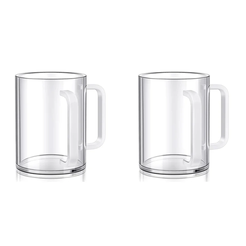 

N04R 2X Hand Washing Cup With Dual Handles Acrylic Washing Cup For Netilat Yadayimnegel Vasser Wash Cup Handles White