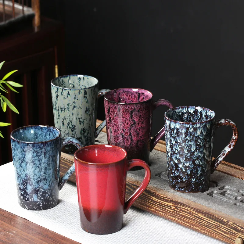 Kiln Change Practical Gift Ceramic Couple Nordic Style Mug  Creative Household Water Cup