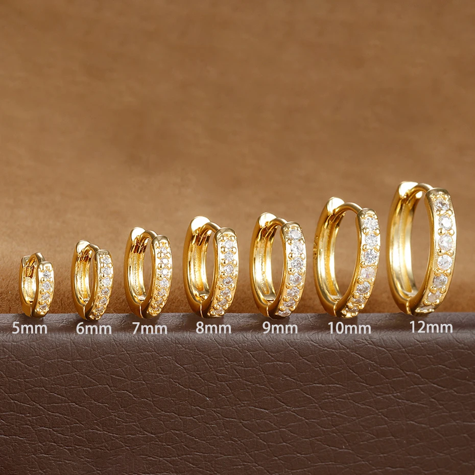 1 Paar Edelstahl Huggie Minimal Creolen kleine Kristall Zirkonia dünne Helix Tragus Knorpel Ohrringe Piercing Schmuck