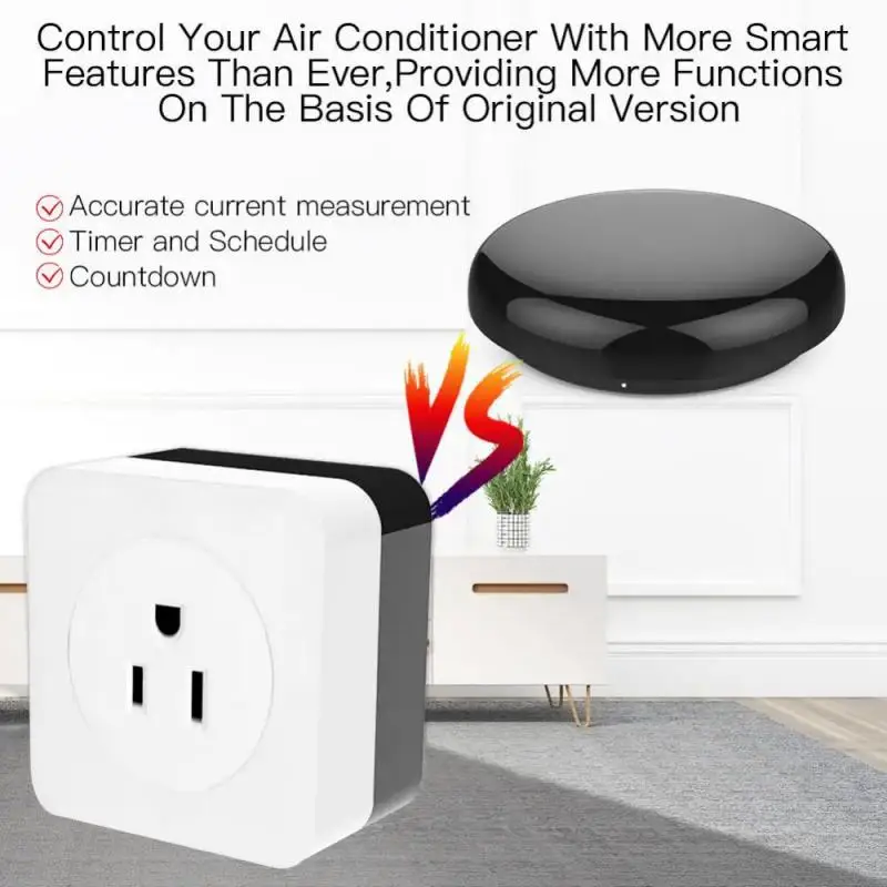 WiFi Air Conditioner Wall Plug Socket Outlet Companion IR Remote Controller Smart Life Tuya Work with Alexa UK US DE