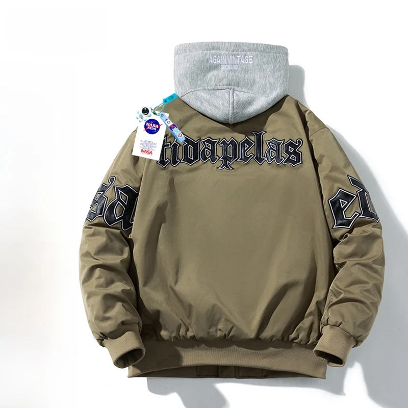 

Утепленная хлопковая бейсбольная куртка в стиле кэжуал, свободного кроя, для мужчин и женщин, парная, модная, американский бренд