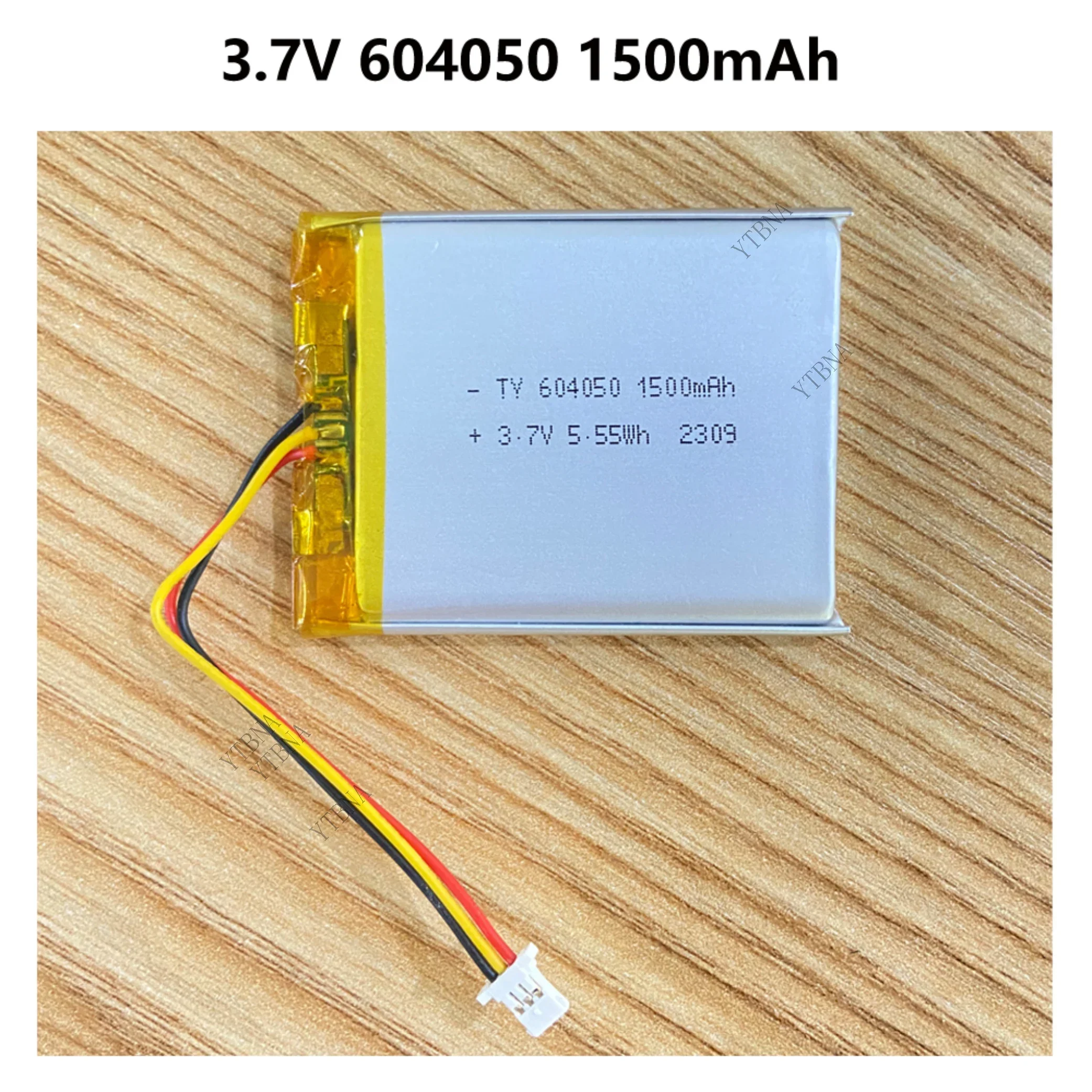 3.7V 1500mAh 604050 LiPo Rechargeable Battery with NTC Temperature Protection, 3-Pin Ultra Thin Connector for IoT Devices