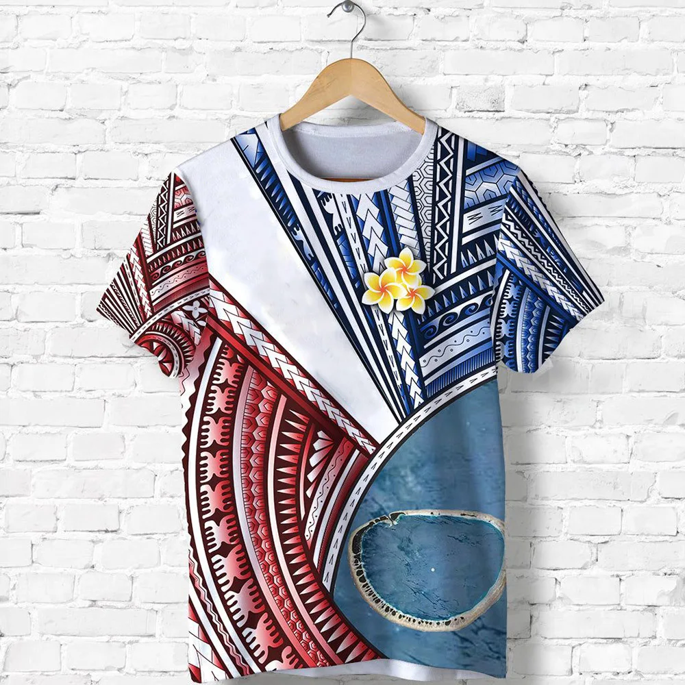 New Fashion French Polynesia Tahiti Country Flag Tribal Culture Retro street 3D Print Men Summer Colorful Short Sleeves T-Shirts