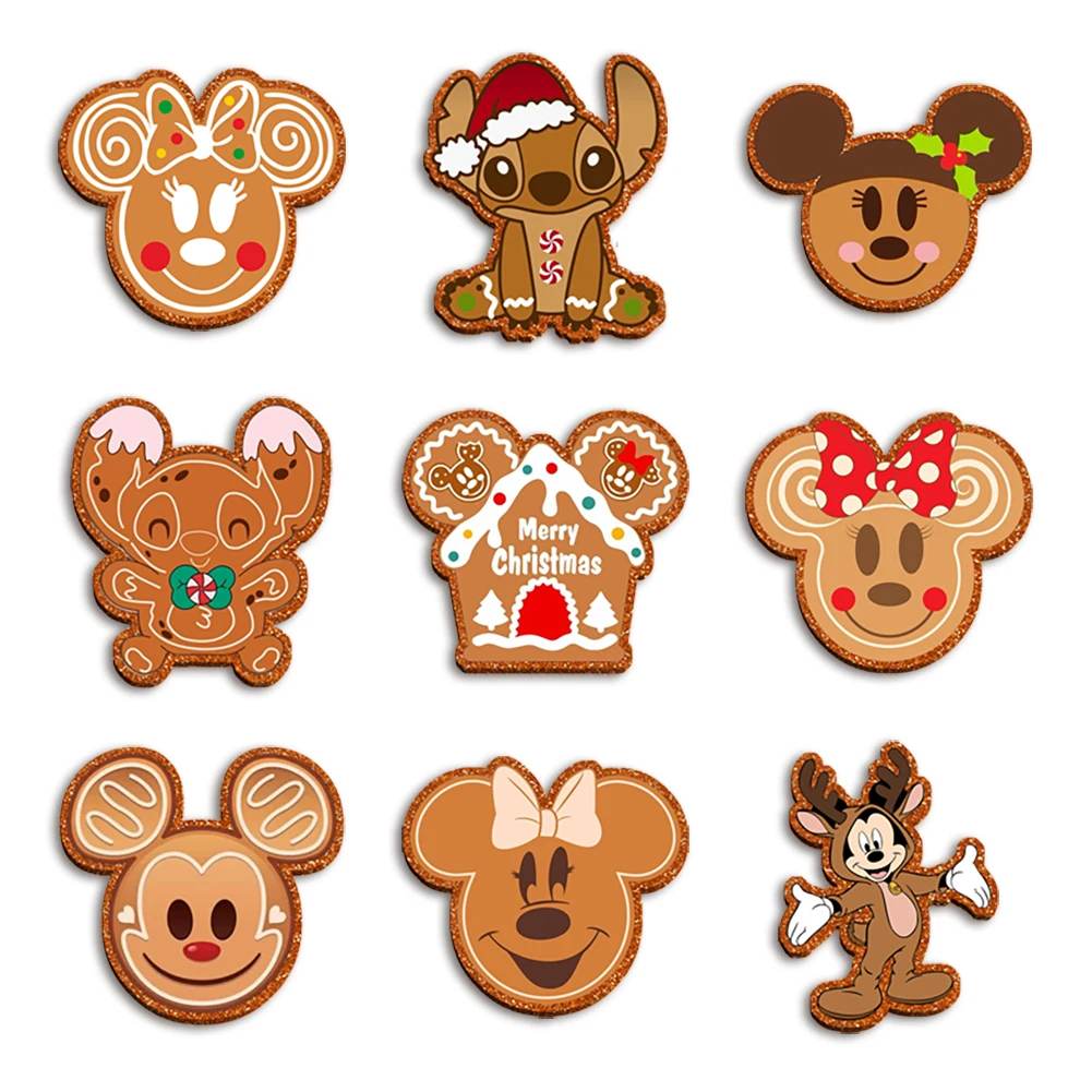 

Christmas Disney Caramel Glitter Resin Planar Acrylic Flatback For Girls DIY Phone Case Hair Bow Craft Keychains Accessories