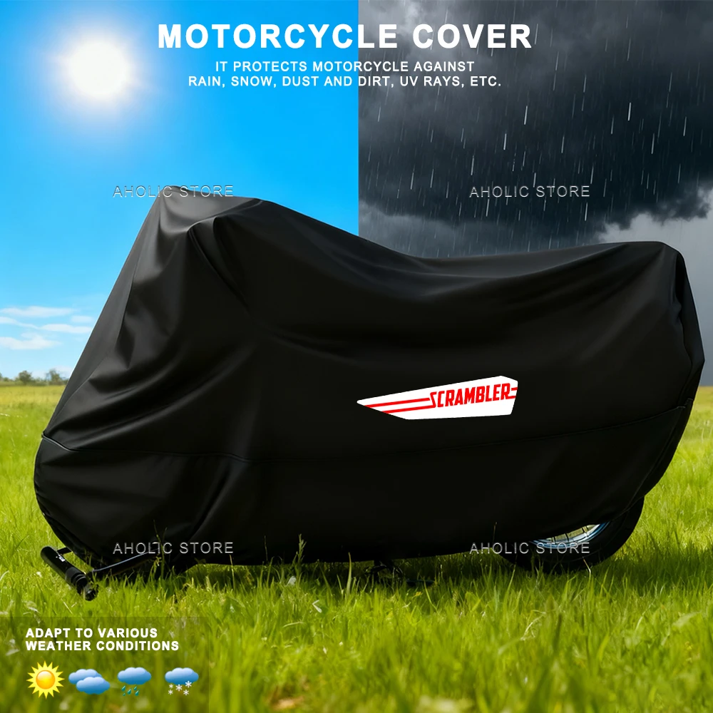 SCRAMLEER Motorcycle Cover Waterproof Outdoor All Season Dustproof UV Protective Moto Rain Cover For DUCATI scrambler