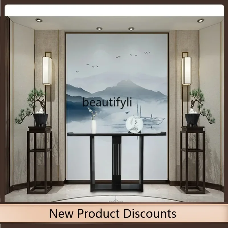 New Chinese solid wood entrance table entrance table decorative cabinet warped head entrance cabinet end view table