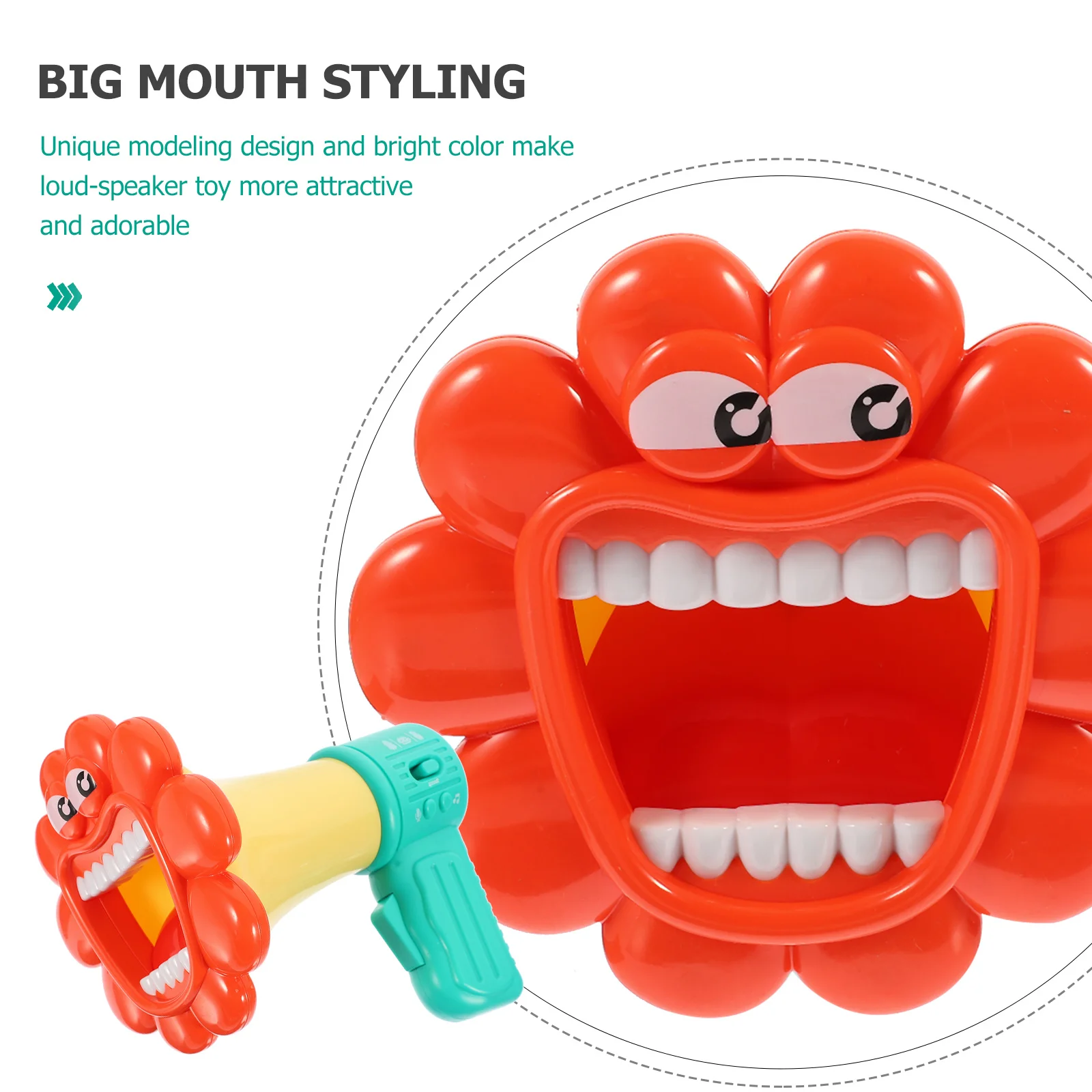 1 szt. Dziecięca trąbka zmieniająca głos, plastikowy elektroniczny wzmacniacz dźwięku do występów scenicznych, nauczania, sportu, kibicowania, głośnik w kształcie rogu.