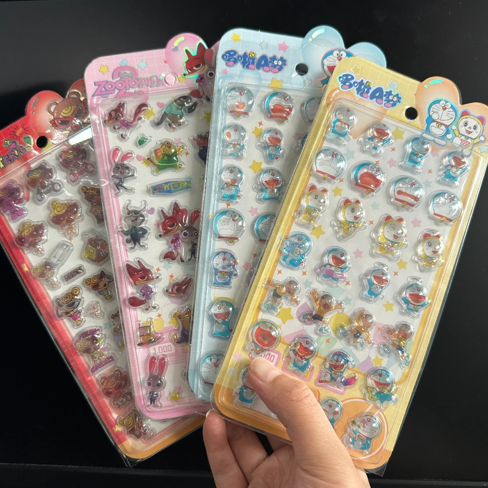 

2026 New Doraemon 3D Stereoscopic Crystal Stickers Creative Handbooks Stereoscopic Decoration Stickers