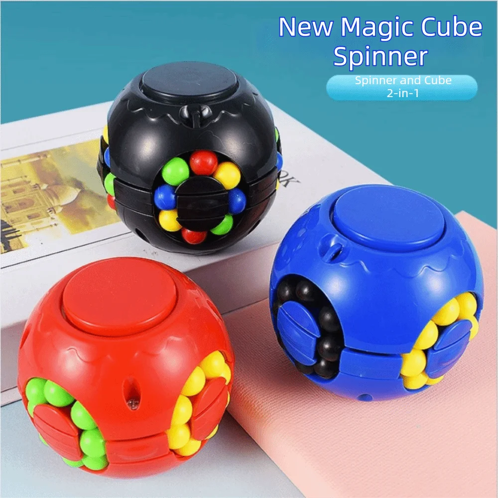 Cubo Giratório Mágico de Plástico Criativo, Spinner 3D de Dedo, Giroscópio de Dedo para Alívio do Estresse