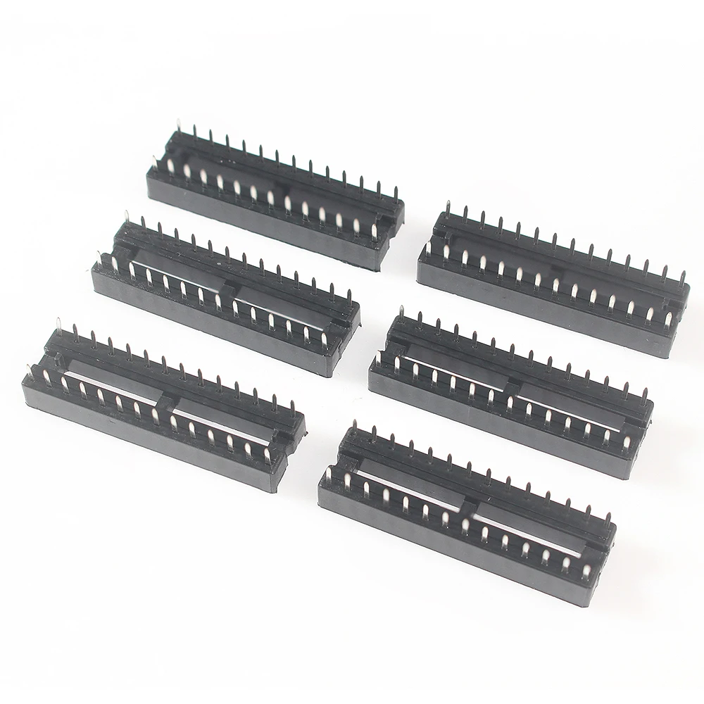 66Pcs/box DIP 6 8 14 16 18 20 24 28 Pin Electronic IC Socket Sample Kit Adapter Soldered Socket Kits 8 Flat Pin IC Connectors