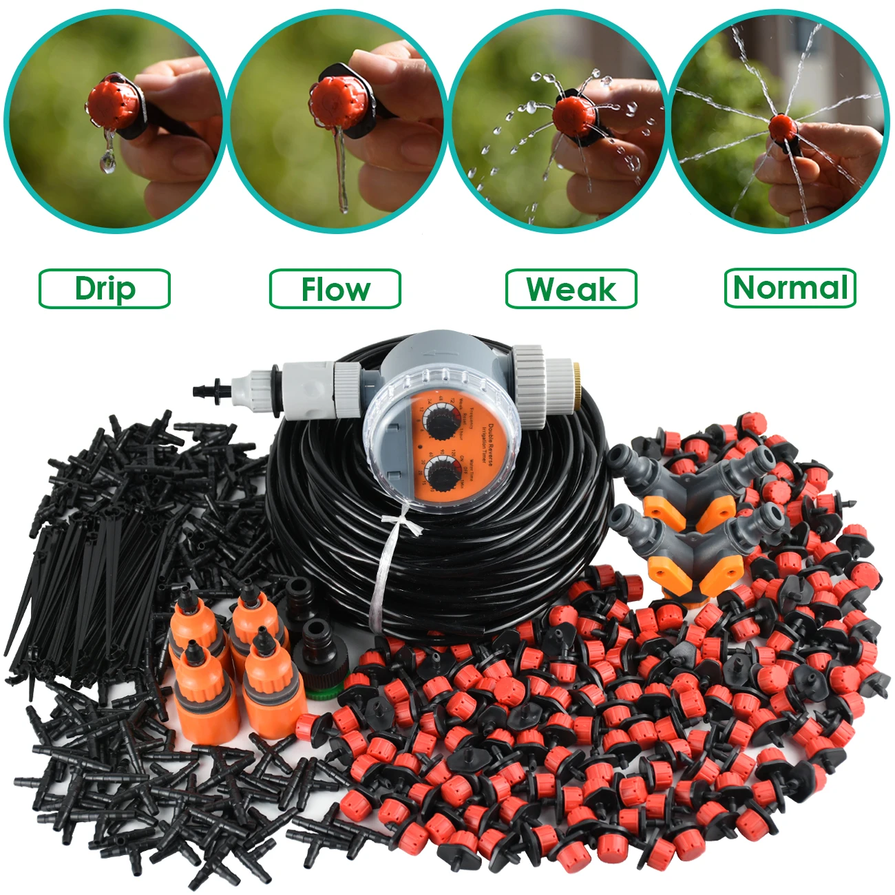 KESLA 50M-5M DIY Drip Irrigation System Automatic Watering Garden Hose Micro Drip Watering Kits Adjustable Drippers Greenhouse