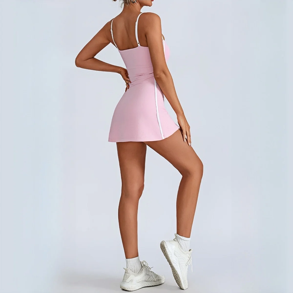 New Tennis Skirt Sports Fitness High Elastic Breathable Golf Badminton Outdoor Workout Gym Yoga Anti-light Yoga Dress for Women image 3