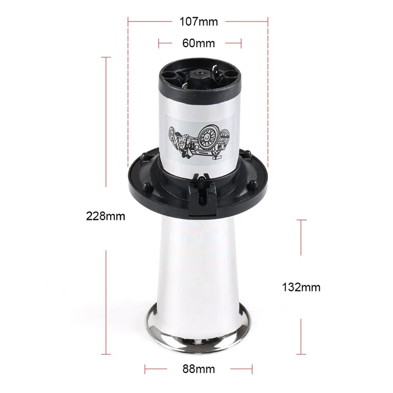 

NEW-Car Air Horn Ahooga Klaxon 12V Vintage OO-GA Classical For Ford Model T Style Old School Chrome 115Db Motorbike