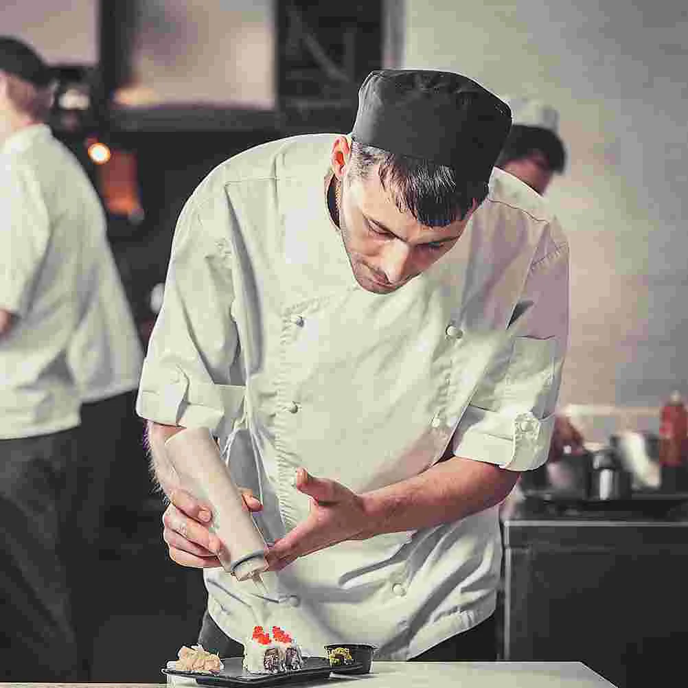 2 pçs chapéu de chef bonés duráveis para homens respirável chapelaria malha trabalho algodão pano vestido chapéus