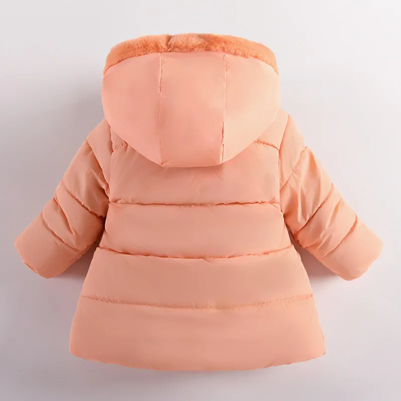 Kinder-Baumwollmantel, dicker Mädchenmantel, Winterkleidung für Mädchen, warme Baumwolljacke mit Kapuze und Cartoon-Motiv für süße Mädchen
