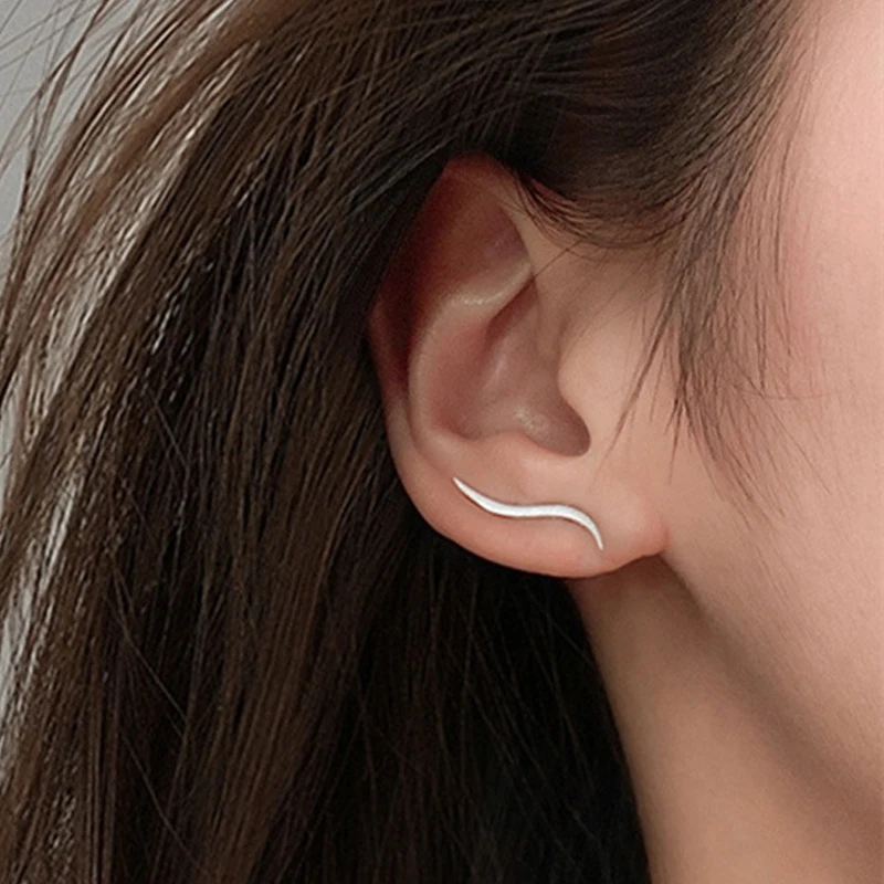 Fashion Bohemian Ear Climber Earings Piercing Ear Cuff  Ear Crawlers Geometric line Stud Earrings for Women Simple Party Jewelry