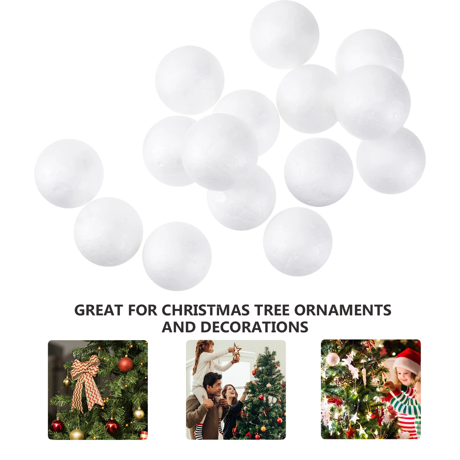 15/25/100PCS Foam Ball Modelling Oranment Christmas Balls Hand Crafts Christmas Party Decoration Supplies Polystyrene Xmas