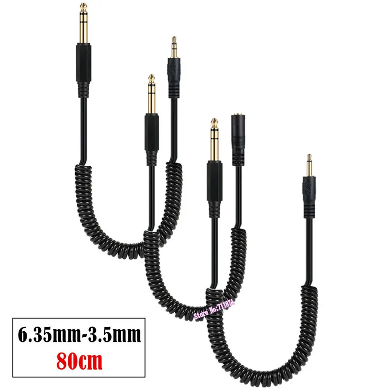 Elastic expansion contraction TS TRS 6.35 3.5 Male Audio cable Line Mono Stereo 6.35mm Male 3.5 Female Spring wire Cord 3.5 6.35