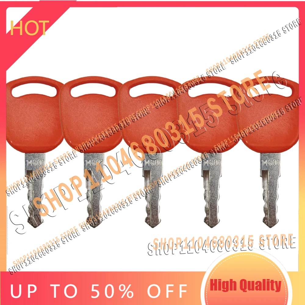 30/20/10/5/1PCS New Ignition Keys 14601 for Excavator Tractors 82003267 82030143 Red