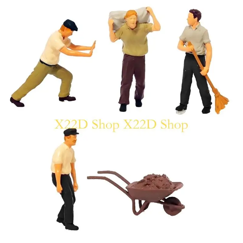 X22D Exquisite 1 Scale Resin Construction Worker Figurine Educational Building Toy for Architectural Models & Display Gift
