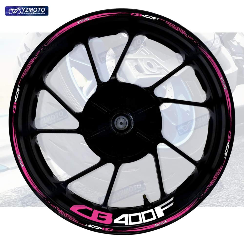 

Аксессуары для мотоциклов, наклейка для Honda CB400F, передняя и задняя 17-дюймовая гоночная наклейка на колеса, светоотражающая лента на обод автомобиля, наклейки