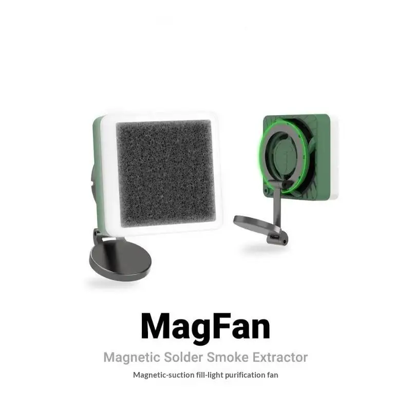 2UUL FE11 Solder Smoke Extractor Magnetic Fan Fume Absorber With Activated Carbon Filter LED Light For Phone PCB Repair Supply