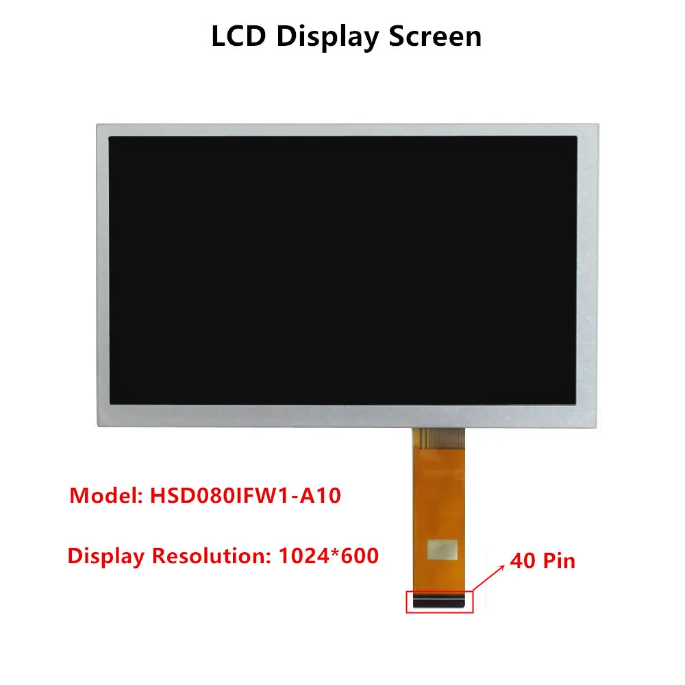 Imagem -04 - Lcd Display Screen Painel para Navegação Automóvel Digitador Touchscreen Dvd Peças de Reposição Gt911 40pin 1024*600 Hsd080ifw1 em