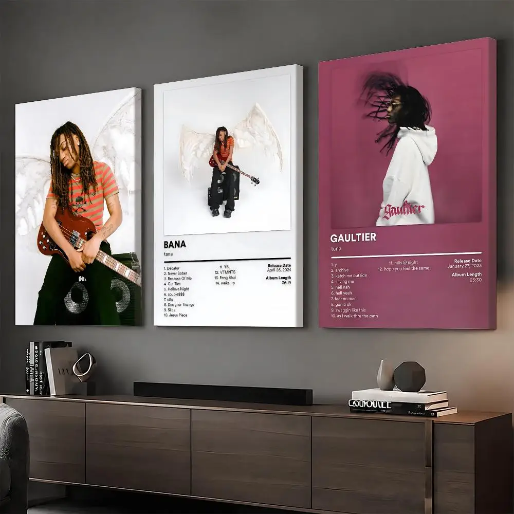 T-tana Rapper Album Painting Calligraphy HD Modern Style Inner Frame Canvas Poster Bedroom Room Hallway Wall Art Decor
