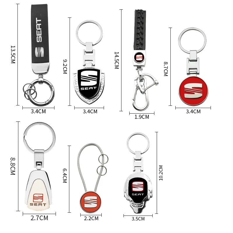 3D Metal+Leather Car Logo Keychain Key Ring Key Chains Auto Accessories For Seat FR+ Leon 2 MK1 MK2 cupra Altea Ibiza 6J 5F Exeo