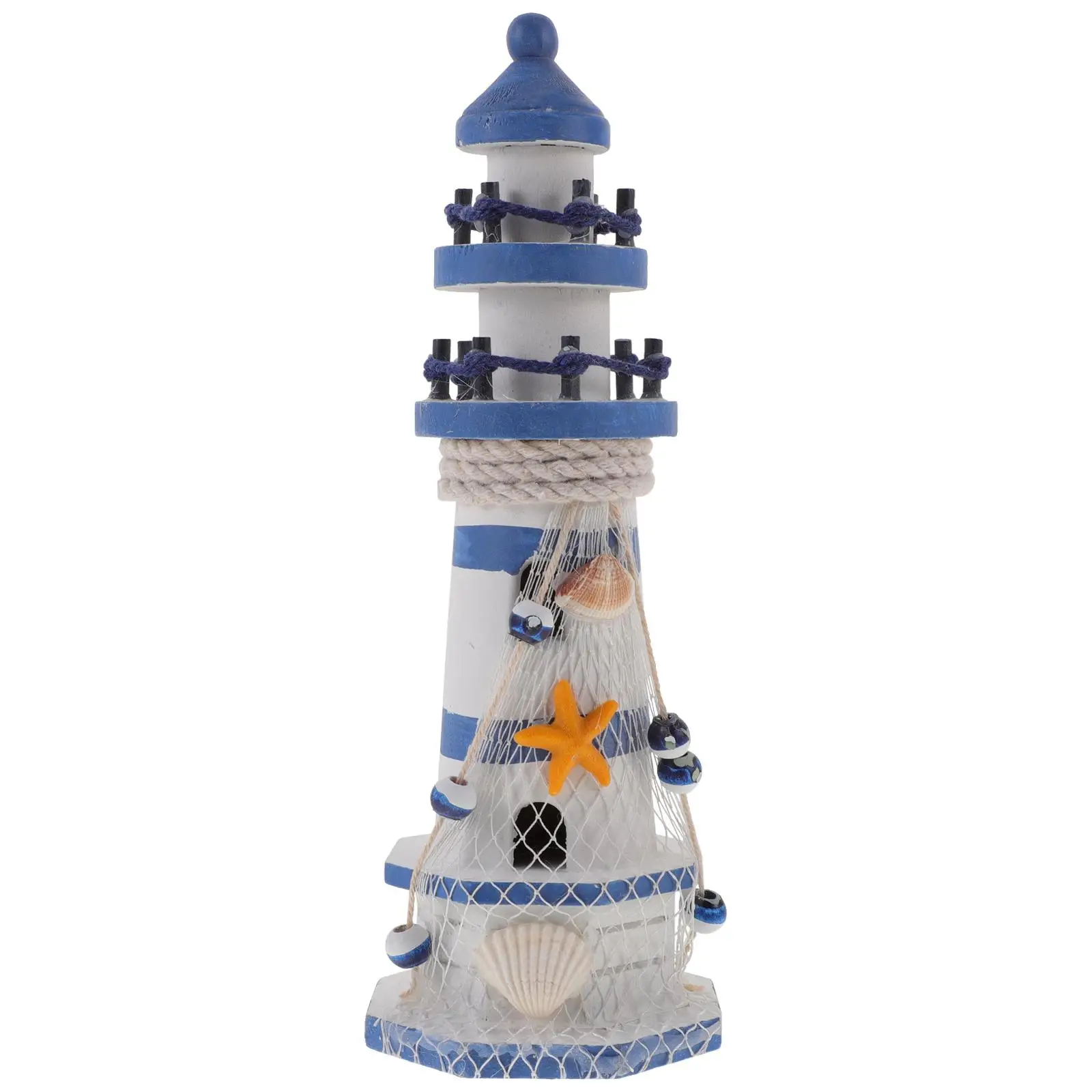 

Mediterranean Wooden Lighthouse Ornaments Warm Decor for Home Bedroom Kids Room Elegant Sculpture Sea Theme