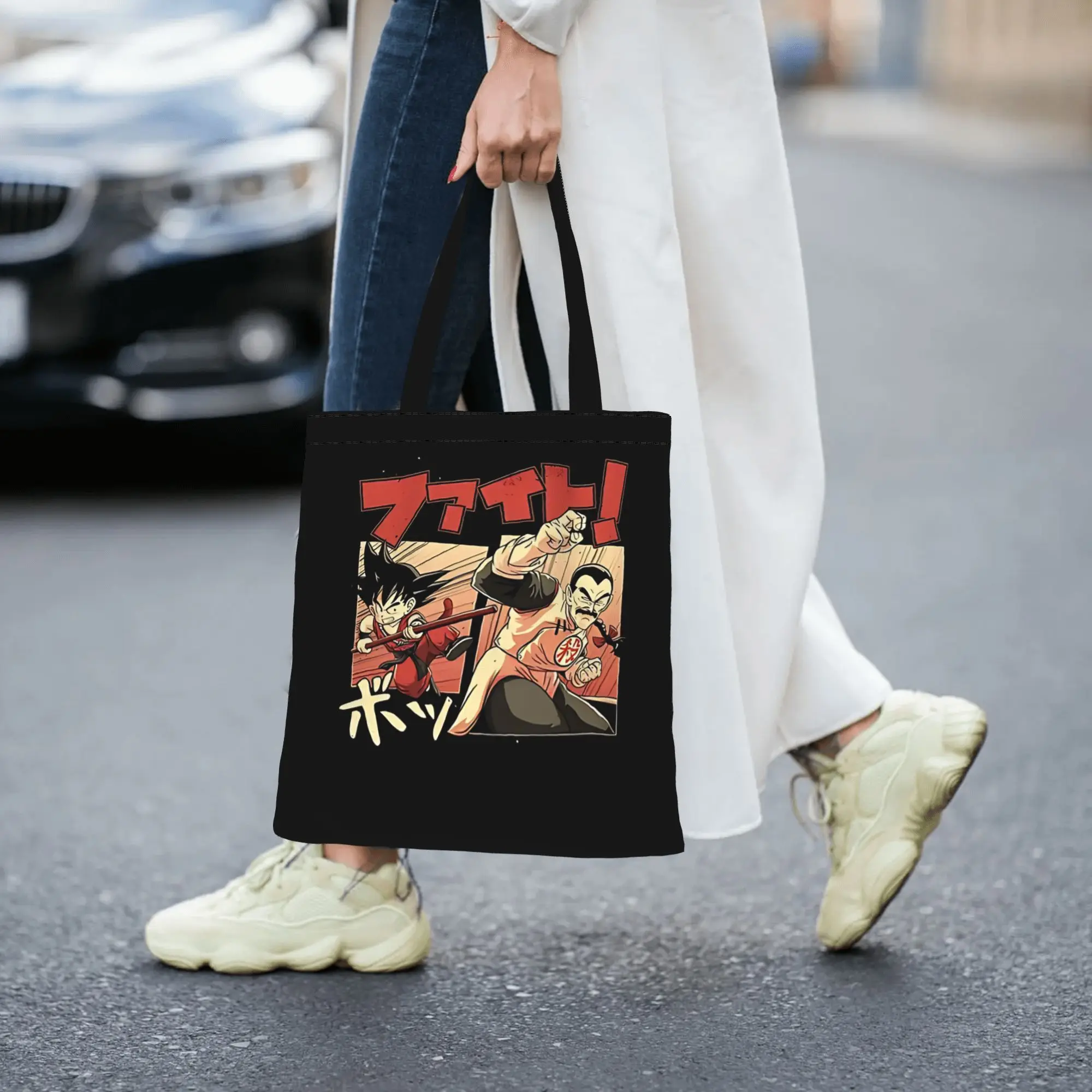 

Fashion shopping bag Daily commute Cute Fight Canvas DRAGON BALL Canvas Tote Bag Women'S Shoulder Handbag