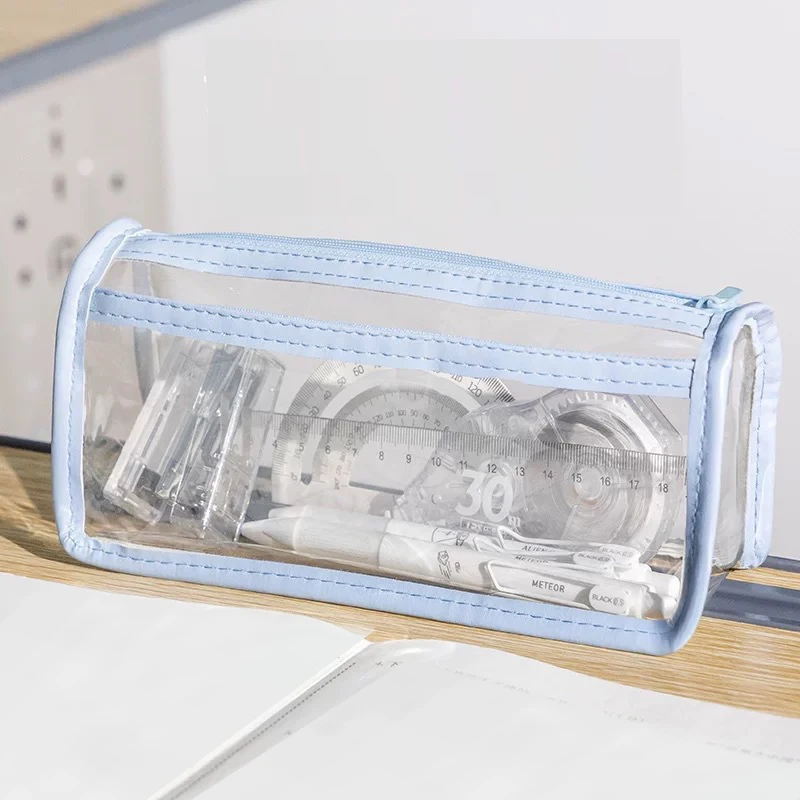 Прозрачный пенал из ПВХ, водонепроницаемые сумки-карандаши для студентов, канцелярские принадлежности, школьные принадлежности, портативный пенал большой емкости