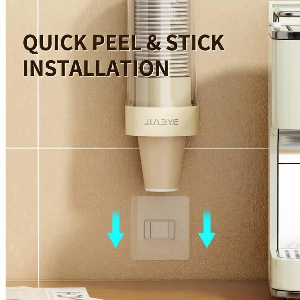 

1Pc Disposable Paper Cup Dispenser Wall-mounted Plastic Water Dispenser Cup Holder Cup Container Paper Cup Frame Home Organizer