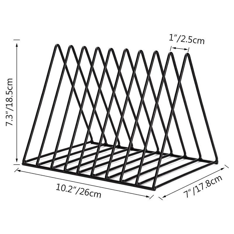 26 x 18 x 18cm Storage rack for vinyl records - 9 locations - For a desk, a shelf Black