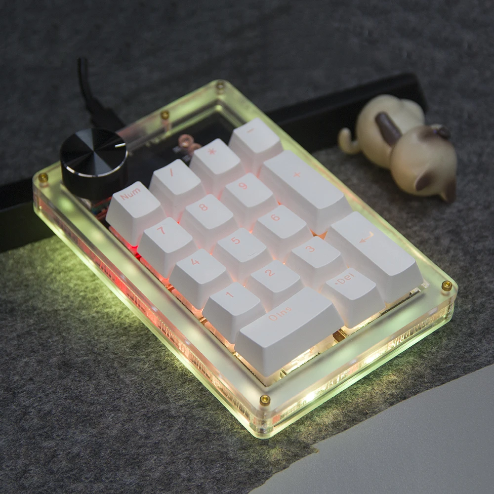 DIY 17 Key Numpad Hot swap Keyboard RGB VIA Customs With Knob Macro Programmable Keyboard Gaming