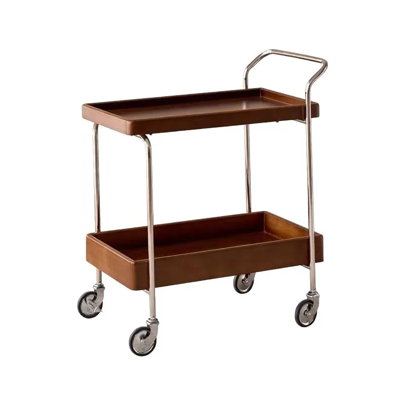 

Stainless steel double layer, solid wood edge, movable