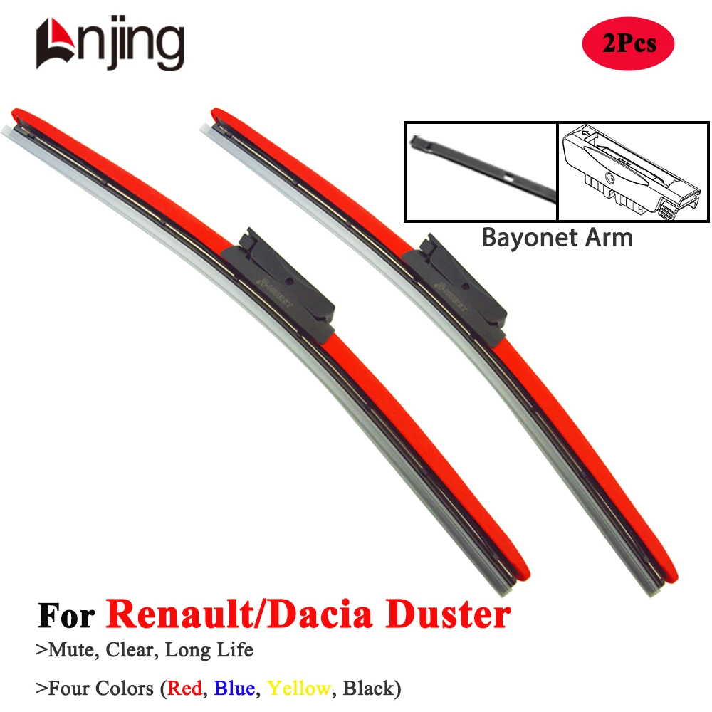 LNJING Colorful Wiper Blades For Renault Dacia Duster Oroch HS HM 2010 2014 2016 2017 2018 2019 2023 2024 Car Accessories Parts