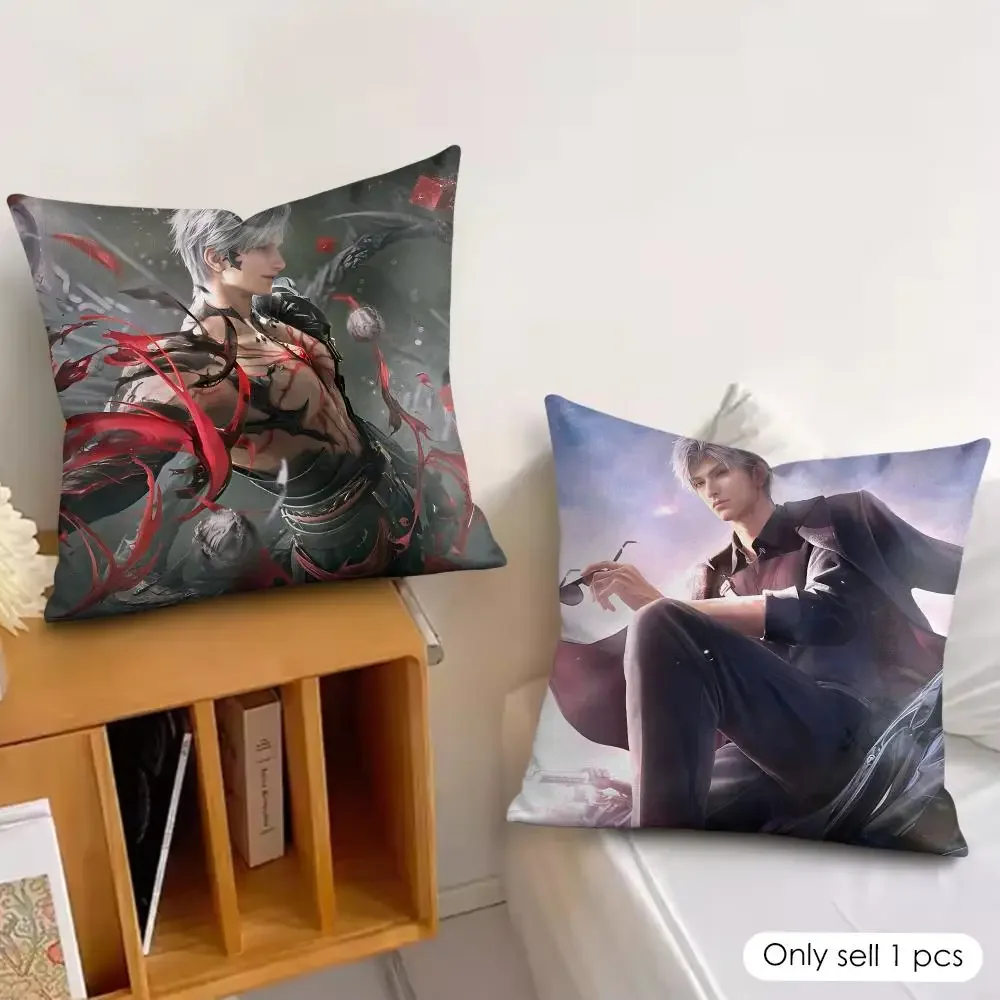 Game L-Love and D-Deepspace Sylus Cushion Cover Soft Plush Fabric Double-Sided Printed Pillowcase for All Seasons Home Decor