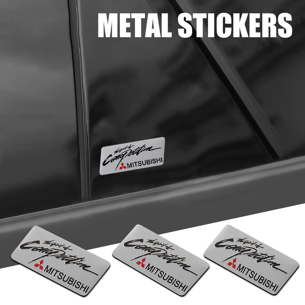 3D Car Styling Aluminum Body Trunk Decoration Sticker Decal Accessories For Mitsubishi ASX Lancer Pajero 4 Outlander Colt l200