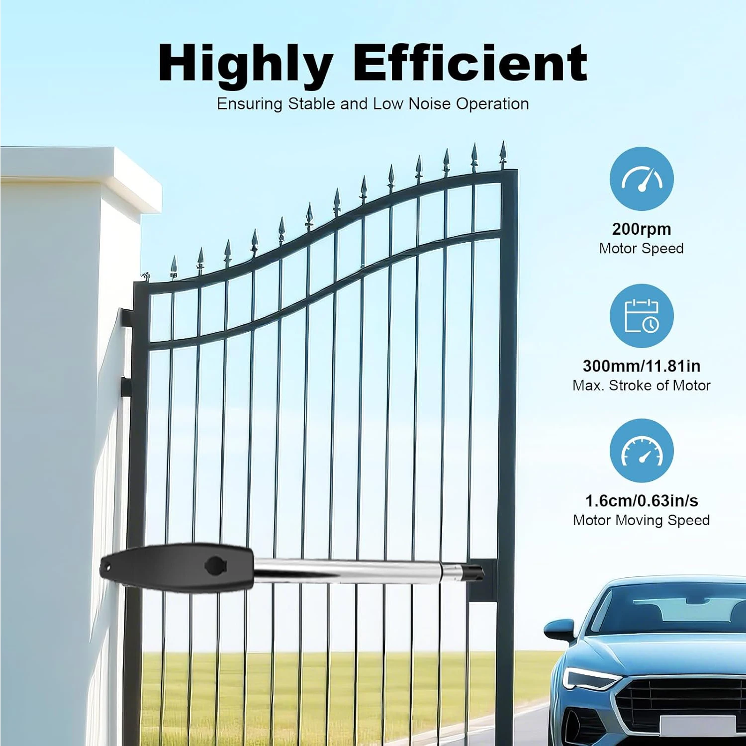 Automatic Heavy-Duty 400KGS Dual Arms Electric Swing Door Gate Opener Operator Motor Actuator Closer Access