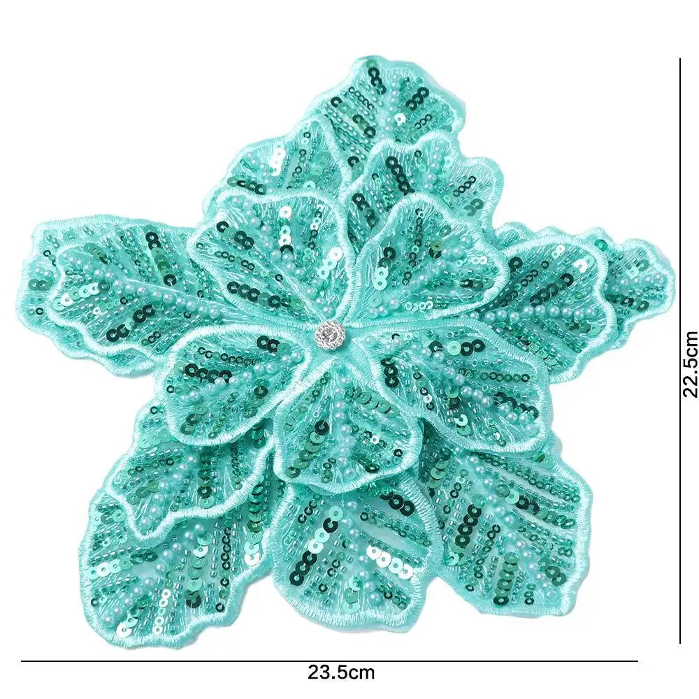 

Clothing Brooch Flower Multi-layer Appliques Sequin Large Size Clothing Patches Embroidered 3D Clothing Applique Dressmaking