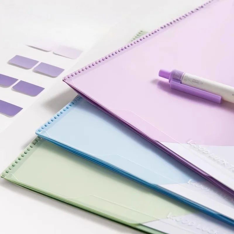 Gradient Multi-Layer Folder A4 Subject Classification Test Paper Folder L-Shaped Folder 6-Layer Classification File Bag Multi-Functional Index Material