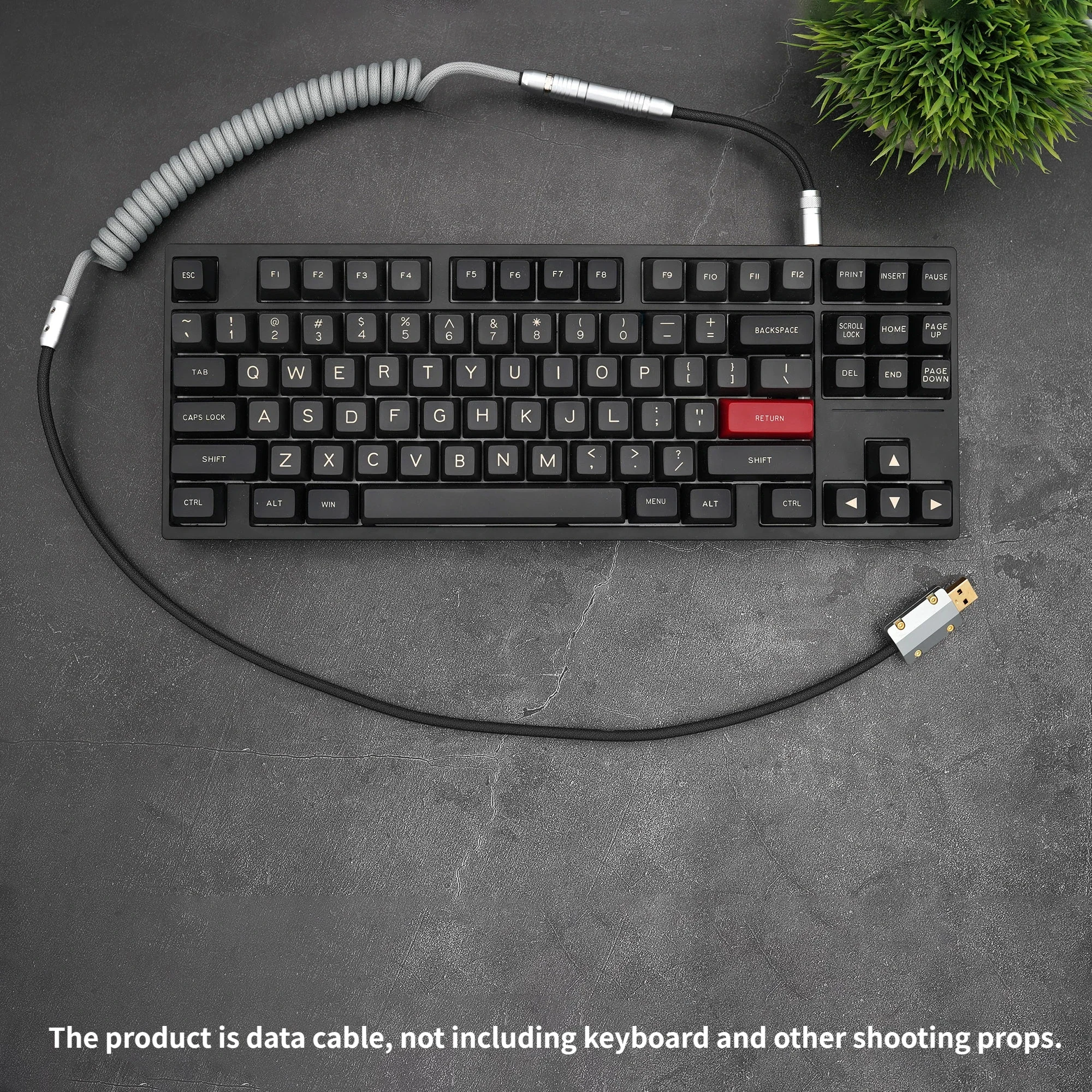 GeekCable Kabel Data Keyboard Mekanis Kustom Matrix Abel X garis tema abu-abu hitam