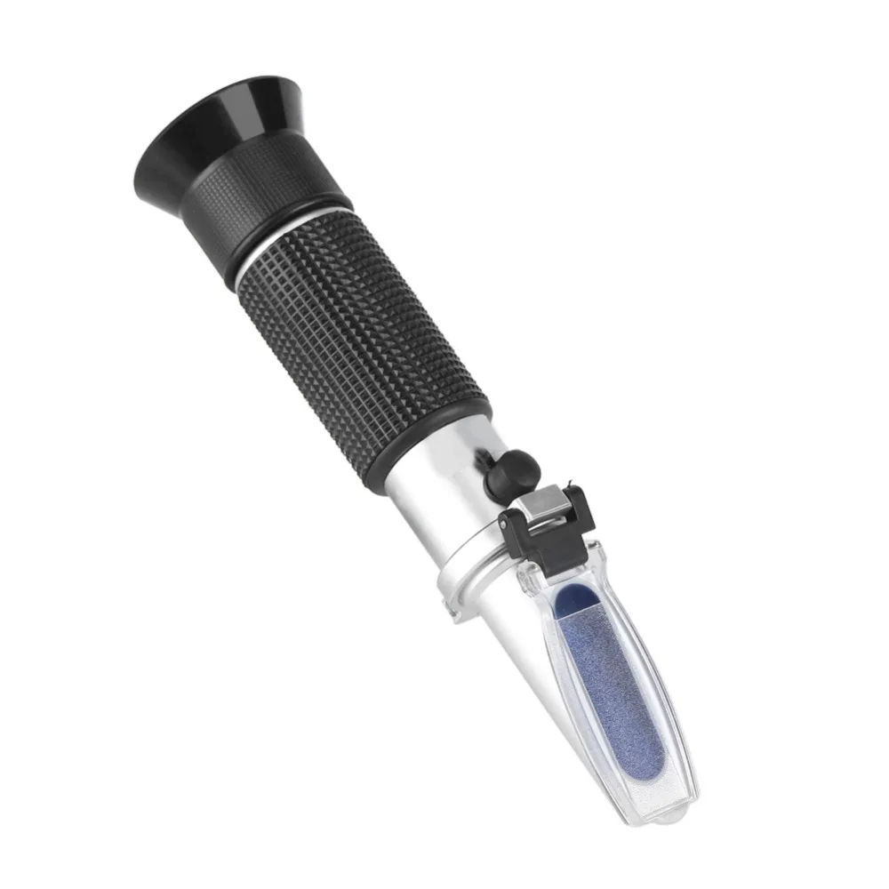 Aluminium ABS Brix Refractometer Automatic Temperature Compensation Black and Silver Fruit Juice Tester Dual Scale