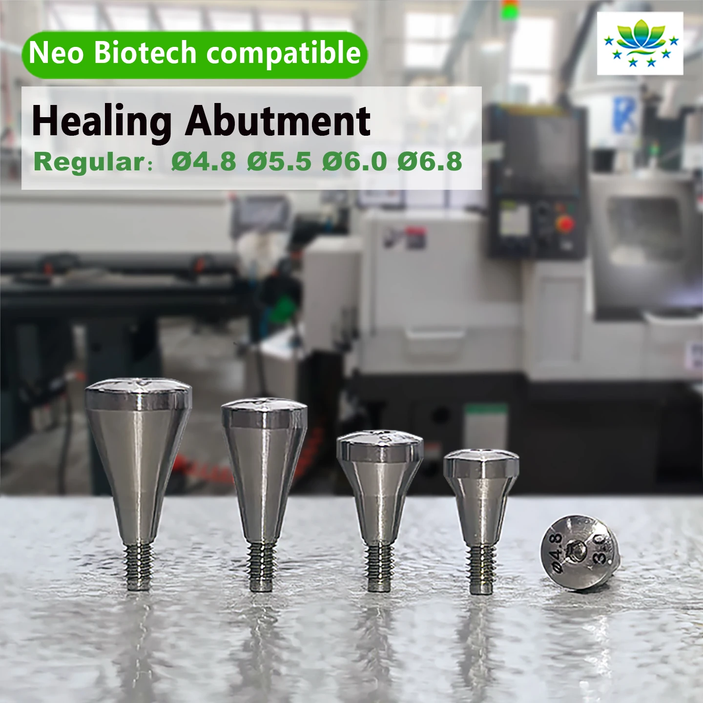 For Neo Biotech Healing Abutment Grade 5 Titanium Alloy Healing Cap Screw Retained OEM ODM for Clinic Lab Supply Factory Direct