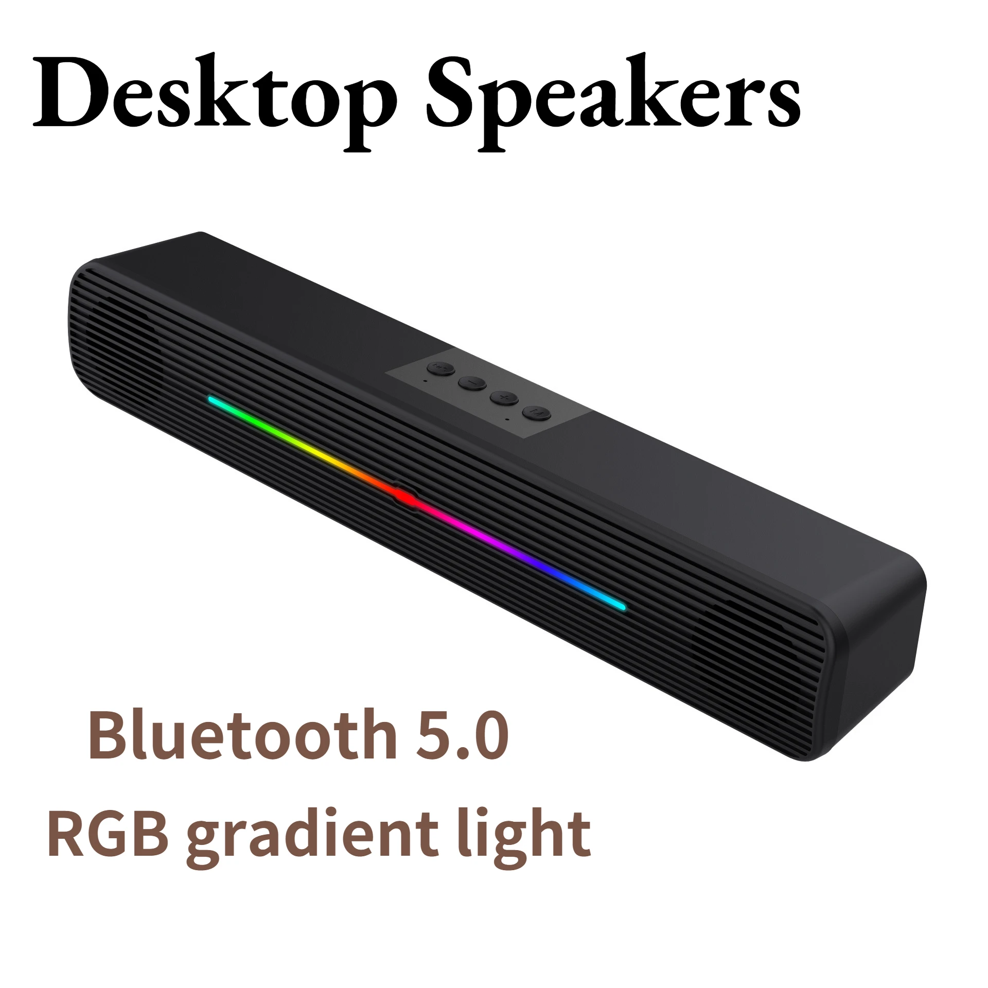 Home Desktop Bluetooth 5.0 Computer Audio HIFI Surround Bass Speaker Desktop Home Notebook Multimedia Speaker Wired Usb Card