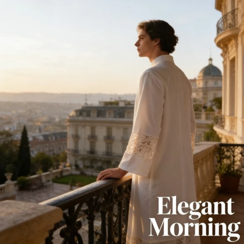 

White Hollow Out Priest Costume Cosplay Dress Medieval Pleated Lace Floral Robe For Adults